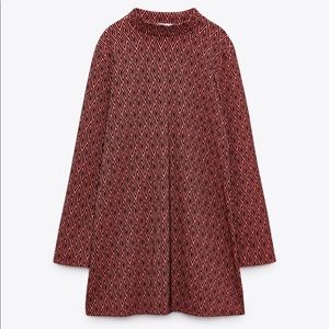 Jacquard Mock Neck Dress